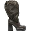 Burberry Pre-Owned - Stivali a quadri 100mm - Donna - pelle di vitello/tessuto/pelle di vitello/pelle di vitello - 37 - Marrone