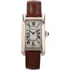 Cartier - Tank Américaine 35mm Pre-owned anni 2010 - Donna - vetro zaffiro/pelle/White Gold - Taglia unica - Bianco