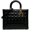 Christian Dior Pre-Owned - Borsa a tracolla Lady Dior grande con finitura lucida e motivo Cannage 2011 - Donna - pelle lucida - Taglia unica - Nero