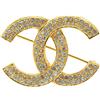 CHANEL Pre-Owned - Spilla CC con strass placcata oro 1950-1970 - Donna - placcatura in oro - Taglia unica