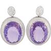 LB Exclusive - Orecchini in oro bianco 14 carati con ametista e diamanti - Donna - diamanti/oro giallo 14kt - Taglia unica - Argento