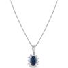 LB Exclusive - Collana in platino con pendente di diamanti e zaffiro - Donna - platino/zaffiri/diamanti - Taglia unica - Argento