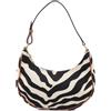 Celine Pre-Owned - Borsa a spalla Ava in tela con stampa zebra 2021 - Donna - tela/pelle di vitello - Taglia unica - Bianco
