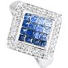 LB Exclusive - Anello in oro bianco 14 carati con zaffiri e diamanti - Donna - zaffiri/diamanti/oro bianco 14kt - Taglia unica - Argento