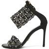 Louis Vuitton Pre-Owned - Sandali con cristalli - Donna - tessuto/pelle di vitello/pelle di vitello/pelle di vitello - 38.5 - Nero