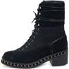 CHANEL Pre-Owned - Anfibi in denim 65mm - Donna - gomma/tessuto/tessuto/pelle scamosciata - 39 - Nero