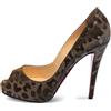 Christian Louboutin Pre-Owned - Pumps in pelle 120 mm - Donna - pelle/tessuto/pelle - 38 - Grigio