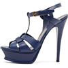 Saint Laurent Pre-Owned - Sandali Tribute 100mm - Donna - pelle/pelle/pelle - 35.5 - Blu