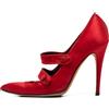 Manolo Blahnik - Pumps in raso Pre-owned 100mm - Donna - pelle di vitello/poliestere/pelle di vitello - 37 - Rosso