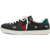 Gucci Pre-Owned - Sneakers Ace con decorazione Web - Uomo - pelle di vitello/pelle di vitello/gomma - 44.5 - Nero