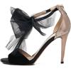 Jimmy Choo Pre-Owned - Sandali con fiocco 110mm - Donna - pelle/velluto/pelle - 38 - Nero