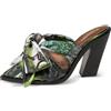 Burberry Pre-Owned - Mules Tillington 90mm - Donna - raso/pelle di vitello/pelle di vitello - 38 - Verde
