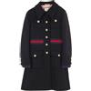 Gucci Pre-Owned - Cappotto 10's con decorazione Web - Donna - lana/cotone/viscosa/poliestere/acetato/seta - 38 - Nero