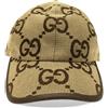 Gucci Pre-Owned - Cappello da baseball Jumbo GG in tela 2020 - Donna - cotone/poliestere/lino/cotone/pelle di vitello - Taglia unica - Toni neutri
