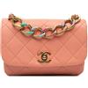 CHANEL Pre-Owned - Borsa a tracolla Color Match Flap piccola 2021-2024 - Donna - pelle di agnello - Taglia unica - Rosa