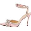 MACH & MACH - Sandali in raso con fiocco di cristalli 100mm - Donna - pelle/pelle/pelle - 39 - Rosa