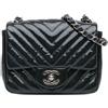CHANEL Pre-Owned - Borsa a tracolla Classic Square mini con motivo chevron, battente e finitura lucida 2015-2016 - Donna - pelle lucida - Taglia unica