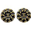 CHANEL Pre-Owned - Orecchini a clip Nautical 97 - Donna - metallo placcato in oro/vetro - Taglia unica