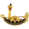 LB Exclusive - Spilla in oro giallo 18 carati Gondola con pietre - Donna - rubino/oro giallo 18kt/diamanti/zaffiri - Taglia unica