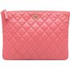 CHANEL Pre-Owned - Clutch O Case media in pelle Caviar trapuntata 2018 - Donna - pelle caviar - Taglia unica - Rosa