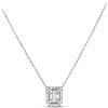 LB Exclusive - Collana Halo in oro bianco 14 carati con diamanti - Donna - diamanti/oro bianco 14kt - Taglia unica - Argento