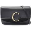 Chloé Pre-Owned - Clutch C in pelle di vitello e pelle scamosciata con catena 2010-2025 - Donna - pelle di vitello - Taglia unica - Nero