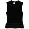 CHANEL Pre-Owned - Top smanicato 2002 - Donna - lana/rayon/nylon/spandex/elastam - 42 - Nero