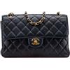 CHANEL Pre-Owned - Borsa a spalla media in pelle di agnello trapuntata con doppio battente 1994-1996 - Donna - pelle di agnello - Taglia unica - Nero