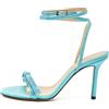 MACH & MACH - Sandali con decorazione Pre-owned 90mm - Donna - raso/pelle/pelle/PVC - 38 - Blu