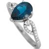 LB Exclusive - Anello in oro bianco 14kt con topazio e diamanti - Donna - topazio blu/oro bianco 14kt/diamanti - Taglia unica - Argento