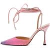 MACH & MACH - Pumps in raso con strass 100mm - Donna - pelle di vitello/seta/pelle di vitello - 39 - Rosa