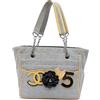CHANEL Pre-Owned - Borsa a spalla CC Camellia No. 5 Choco Bar in tela 2005-2006 - Donna - pelle lucida/tela - Taglia unica - Grigio