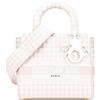 Christian Dior Pre-Owned - Borsa a tracolla Lady D Lite media in tela con fantasia pied-de-poule 2021 - Donna - tela - Taglia unica - Rosa