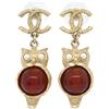 CHANEL Pre-Owned - Orecchini con logo CC 2018 - Donna - placcatura in oro/perle/pietra - Taglia unica