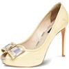 Louis Vuitton Pre-Owned - Pumps con fiocco - Donna - pelle verniciata/pelle di vitello/pelle di vitello - 37.5 - Toni neutri