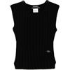 CHANEL Pre-Owned - Top smanicato 1999 - Donna - lana - 36 - Nero