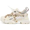 Gucci Pre-Owned - Sneakers con decorazione in cristalli - Uomo - pelle/pelle/tessuto/rete (mesh)/gomma - 39.5 - Bianco