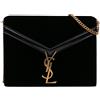Saint Laurent Pre-Owned - Borsa a tracolla Cassandra in velluto con monogramma e fibbia 2019 - Donna - velluto - Taglia unica - Nero