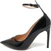 Valentino Garavani Pre-Owned - Pumps in pelle con tacco 100mm - Donna - pelle di vitello/pelle di vitello/pelle verniciata - 37.5 - Nero