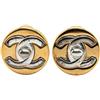 CHANEL Pre-Owned - Orecchini tondi a clip CC placcati in oro con dettaglio a girello 1997 - Donna - argento/placcatura in oro - Taglia unica