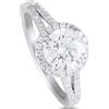 LB Exclusive - Anello Halo in oro bianco 14 carati con diamanti - Donna - oro bianco 14kt/diamante di laboratorio - Taglia unica - Argento
