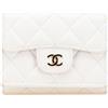 CHANEL Pre-Owned - Portafoglio tri-fold CC in pelle Caviar trapuntata con battente 2021-2025 - Donna - pelle caviar - Taglia unica - Bianco