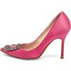 Manolo Blahnik - Pumps Hangisi in raso con tacco a stiletto Pre-owned 100mm - Donna - raso/pelle/pelle - 37 - Rosa