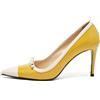 Prada Pre-Owned - Pumps a punta 90mm - Donna - pelle/pelle/pelle - 39 - Giallo