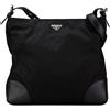 Prada Pre-Owned - Borsa a tracolla Vitello Daino Trimmed Tessuto con zip 2013-2024 - Donna - pelle - Taglia unica - Nero