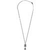 CHANEL Pre-Owned - Collana con pendente CC con catena 2010 - Donna - placcatura in argento/pietre sintetiche/perle - Taglia unica - Grigio