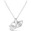 LB Exclusive - Collana in oro bianco 14 carati con diamanti - Donna - oro bianco 14kt/diamanti - Taglia unica - Argento