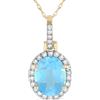 LB Exclusive - Collana in oro giallo 14 carati con topazi e diamanti - Donna - oro giallo 14kt/diamanti/topazio blu - Taglia unica