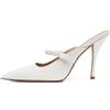 Stuart Weitzman - Mules a punta con perle Pre-owned 110mm - Donna - pelle/pelle/pelle lucida - 40 - Bianco