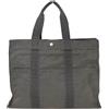 Hermès Pre-Owned - Borsa tote Herline GM in tela a righe 1990-2000 - unisex - poliammide/poliestere/tessuto - Taglia unica - Grigio